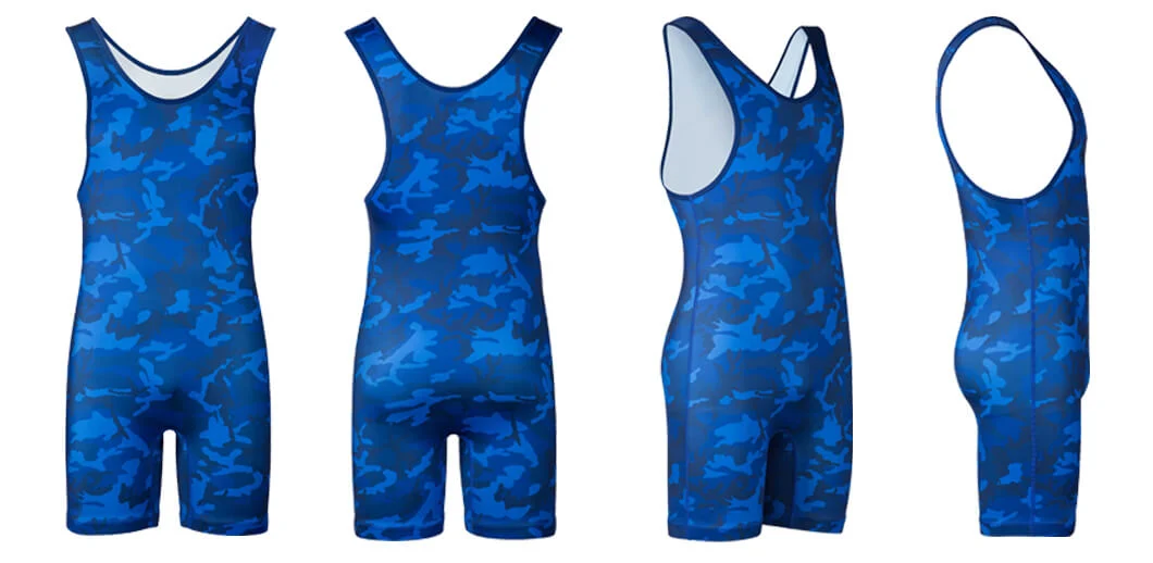 Custom 4 Year Old Green Camo Digital Camouflage Athletic Supporters Wrestling Reversible Singlet