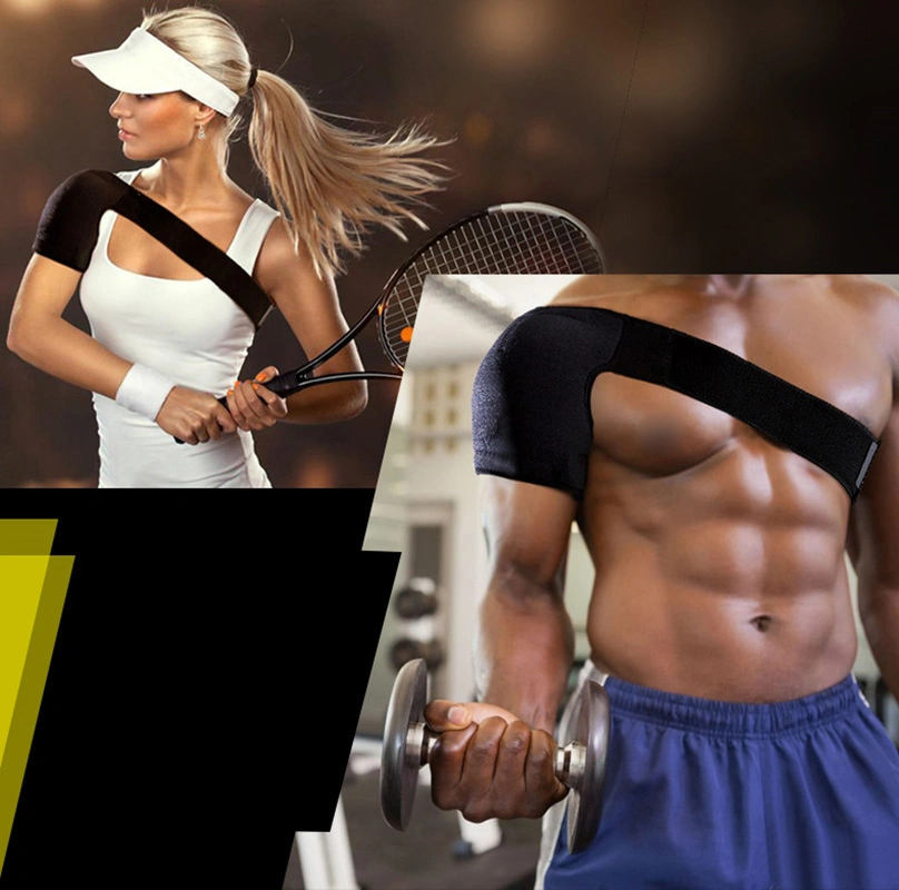 Adjustable Neoprene Single Shoulder Support Breathable Gym Sports Care Brace Guard Strap Wrap Belt Band Pads Black Bandage Unisex Wbb12992