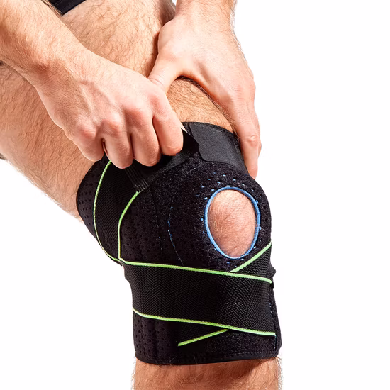 Joelheira respirável de neoprene à prova de choque, aberta