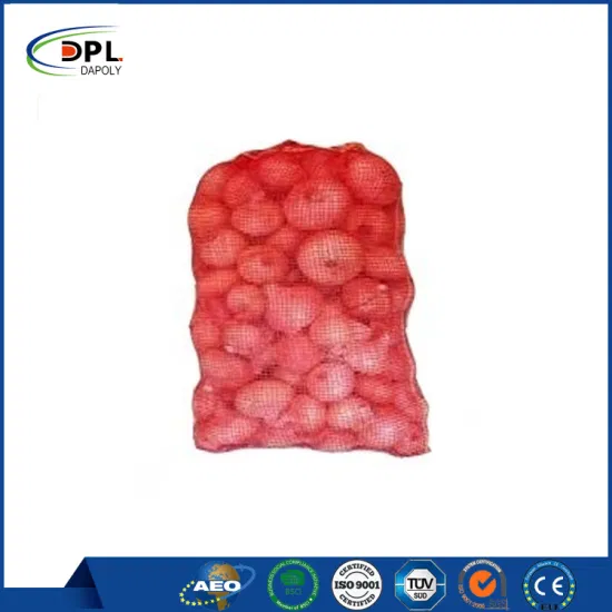 Saco de polietileno de alta densidade, cebola, batata vegetal e frutas, saco de malha com cordão
